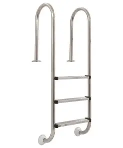 vidaXL Pool Ladder 3 Steps Stainless Steel 120 cm