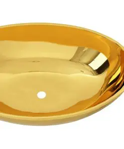 vidaXL Wash Basin 40x33x13.5 cm Ceramic Gold