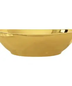 vidaXL Wash Basin 40x33x13.5 cm Ceramic Gold