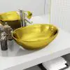 vidaXL Wash Basin 40x33x13.5 cm Ceramic Gold