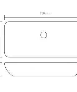 vidaXL Wash Basin 71x38x13.5 cm Ceramic Silver