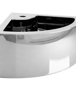 vidaXL Wash Basin with Overflow 45x32x12.5 cm Ceramic Silver