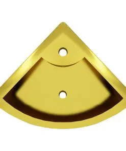 vidaXL Wash Basin with Overflow 45x32x12.5 cm Ceramic Gold