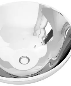vidaXL Wash Basin 32.5×14 cm Ceramic Silver