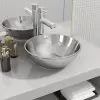 vidaXL Wash Basin 32.5×14 cm Ceramic Silver