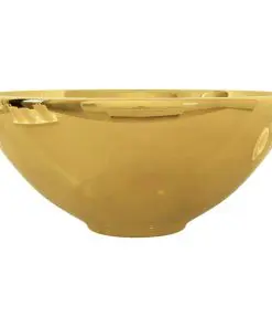 vidaXL Wash Basin 32.5×14 cm Ceramic Gold