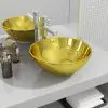 vidaXL Wash Basin 32.5×14 cm Ceramic Gold
