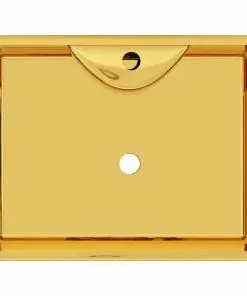 vidaXL Wash Basin with Faucet Hole 48x37x13.5 cm Ceramic Gold