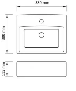 vidaXL Wash Basin with Faucet Hole 38x30x11.5 cm Ceramic Silver