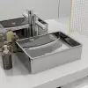 vidaXL Wash Basin 41x30x12 cm Ceramic Silver vidaXL Wash Basin 41x30x12 cm Ceramic Silver