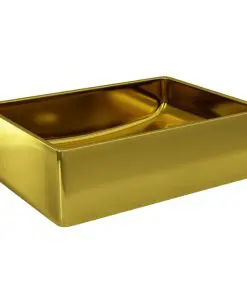 vidaXL Wash Basin 41x30x12 cm Ceramic Gold