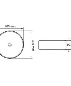 vidaXL Wash Basin 40×15 cm Ceramic Silver