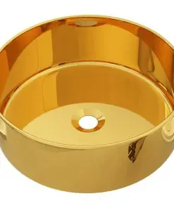 vidaXL Wash Basin 40×15 cm Ceramic Gold