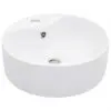 vidaXL Wash Basin with Overflow 36×13 cm Ceramic White
