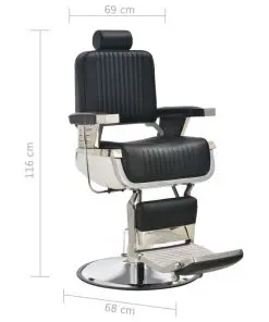 vidaXL Barber Chair Black 68x69x116 cm Faux Leather