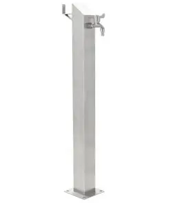 vidaXL Garden Water Column Stainless Steel Square 95 cm