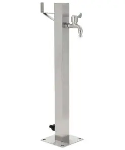 vidaXL Garden Water Column Stainless Steel Square 65 cm