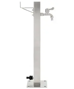 vidaXL Garden Water Column Stainless Steel Square 65 cm
