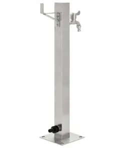 vidaXL Garden Water Column Stainless Steel Square 65 cm