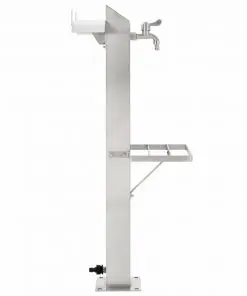 vidaXL Garden Water Column Stainless Steel Square 95 cm