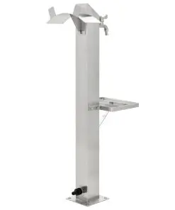 vidaXL Garden Water Column Stainless Steel Square 95 cm