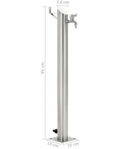 vidaXL Garden Water Column Stainless Steel Round 95 cm