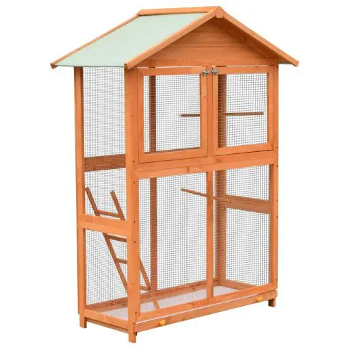 vidaXL Bird Cage Solid Pine & Fir Wood 120x60x168 cm