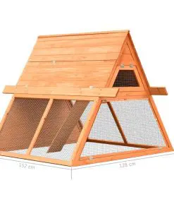vidaXL Rabbit Hutch Solid Pine & Fir Wood 152x128x108 cm