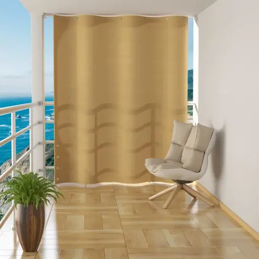 vidaXL Hanging Balcony Screen Beige HDPE 140×230 cm