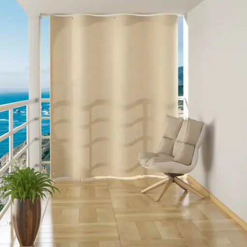 vidaXL Hanging Balcony Screen Cream HDPE 140×230 cm