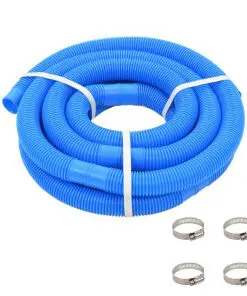 vidaXL Pool Hose with Clamps Blue 38 mm 6 m