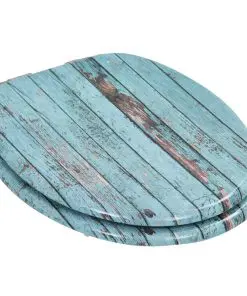 vidaXL WC Toilet Seat with Soft Close Lid MDF Old Wood Design