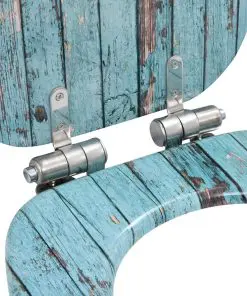 vidaXL WC Toilet Seat with Soft Close Lid MDF Old Wood Design