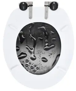 vidaXL WC Toilet Seat with Soft Close Lid MDF Water Drop Design