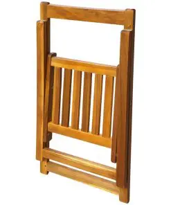 vidaXL 5 Piece Folding Outdoor Dining Set Solid Acacia Wood