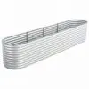 vidaXL Garden Raised Bed 400x80x81 cm Galvanised Steel Silver