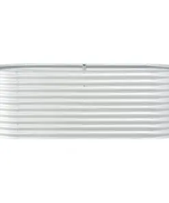 vidaXL Garden Planter 240x80x81 cm Galvanised Steel Silver