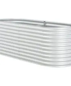 vidaXL Garden Planter 240x80x81 cm Galvanised Steel Silver