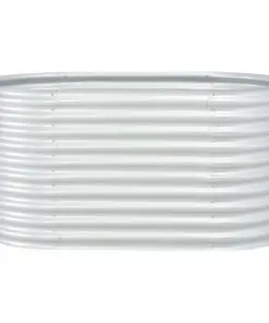 vidaXL Garden Planter 160x80x81 cm Galvanised Steel Silver