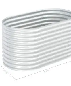 vidaXL Garden Planter 160x80x81 cm Galvanised Steel Silver
