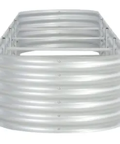 vidaXL Garden Planter 400x80x44 cm Galvanised Steel Silver