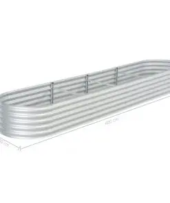 vidaXL Garden Planter 400x80x44 cm Galvanised Steel Silver