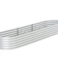 vidaXL Garden Raised Bed 320x80x44 cm Galvanised Steel Silver