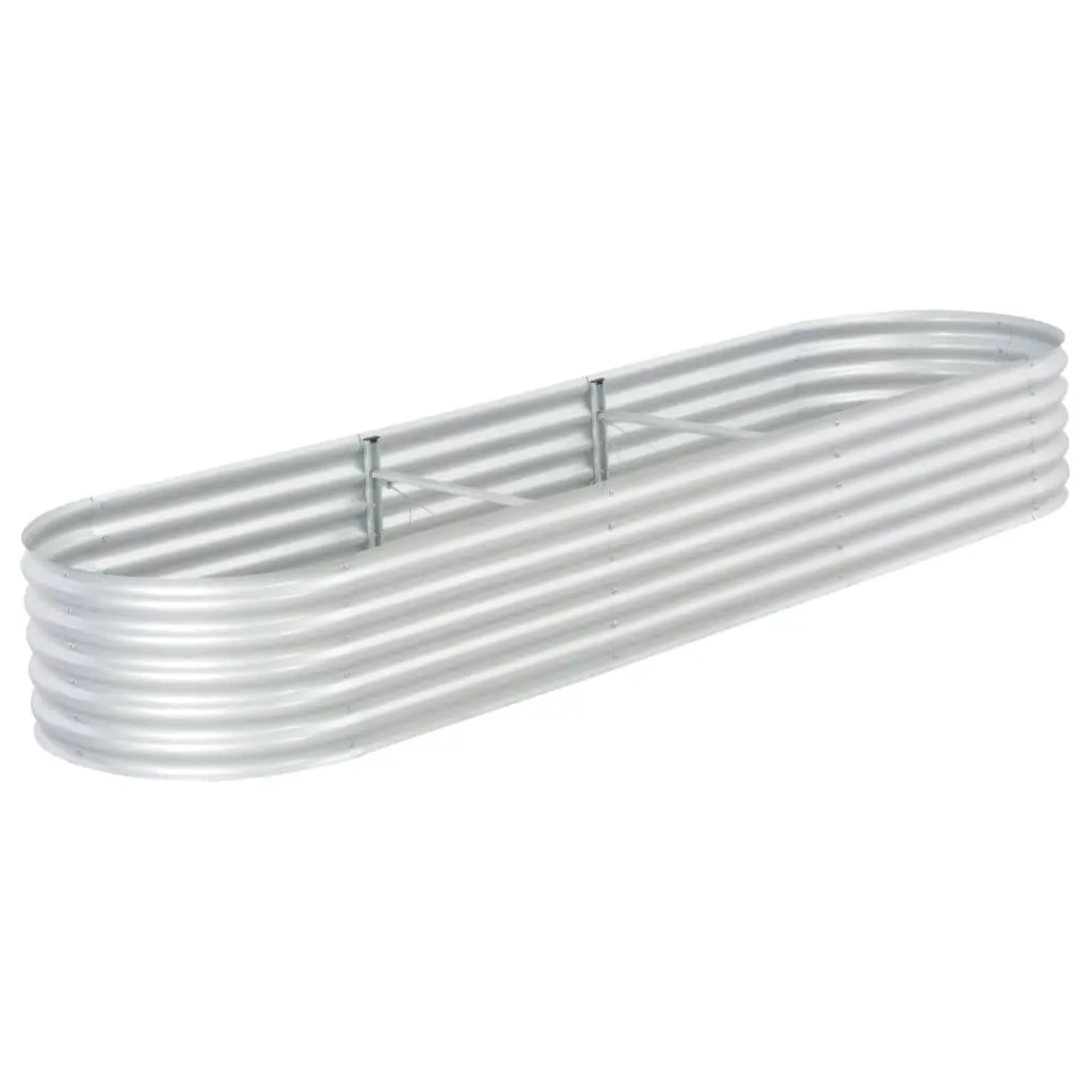 vidaXL Garden Planter 320x80x44 cm Galvanised Steel Silver