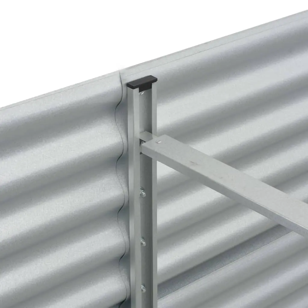 vidaXL Garden Planter 320x80x44 cm Galvanised Steel Silver