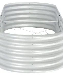 vidaXL Garden Planter 240x80x44 cm Galvanised Steel Silver