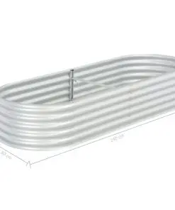 vidaXL Garden Planter 240x80x44 cm Galvanised Steel Silver