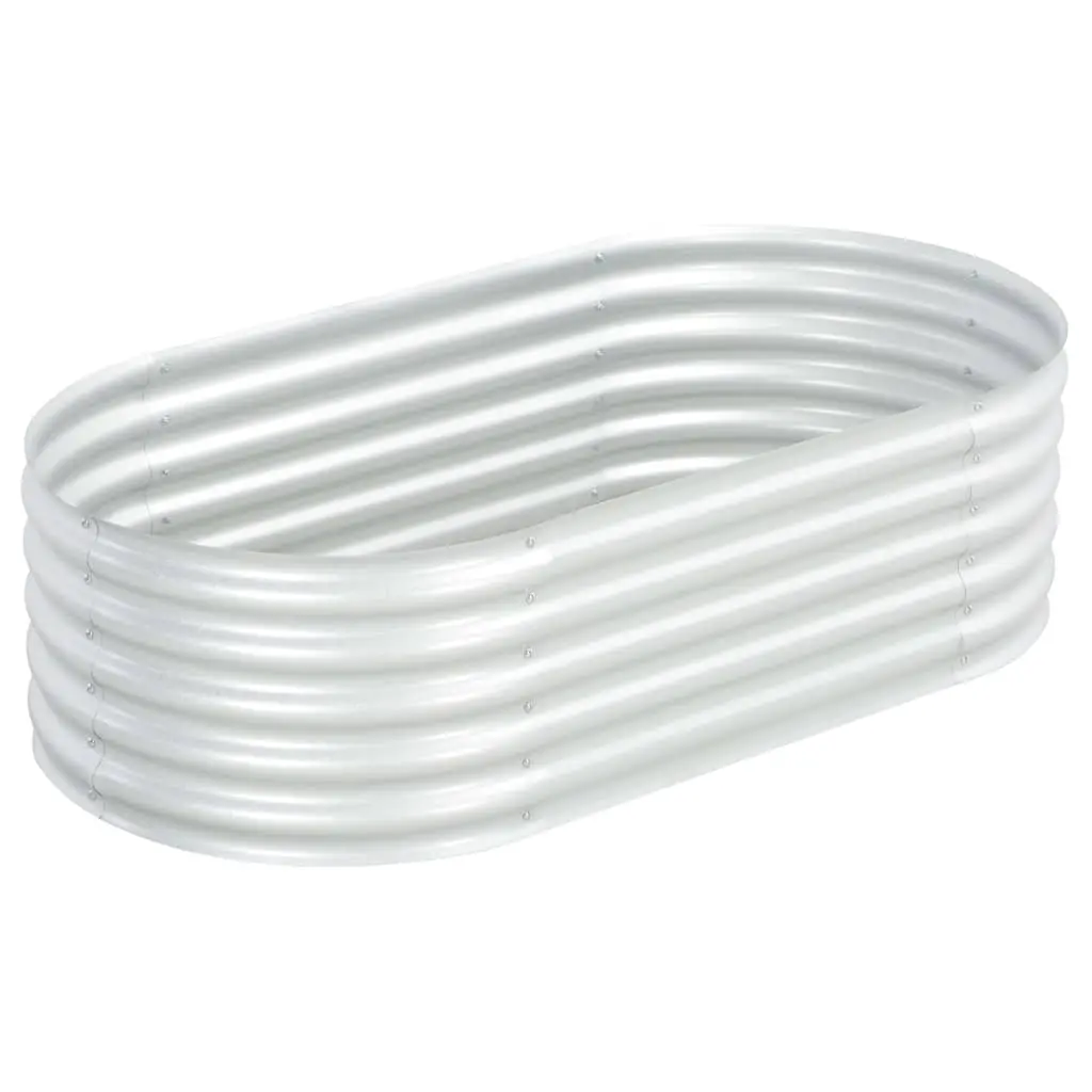 vidaXL Garden Planter 160x80x44 cm Galvanised Steel Silver