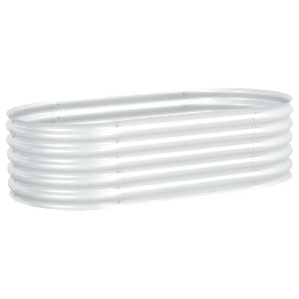 vidaXL Garden Planter 160x80x44 cm Galvanised Steel Silver