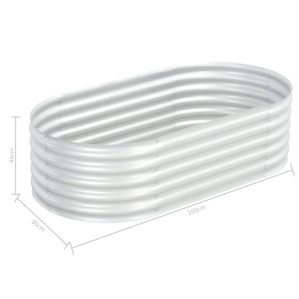 vidaXL Garden Planter 160x80x44 cm Galvanised Steel Silver